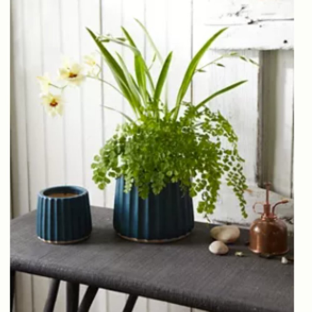 Terrain Turquoise Ceramic Planter